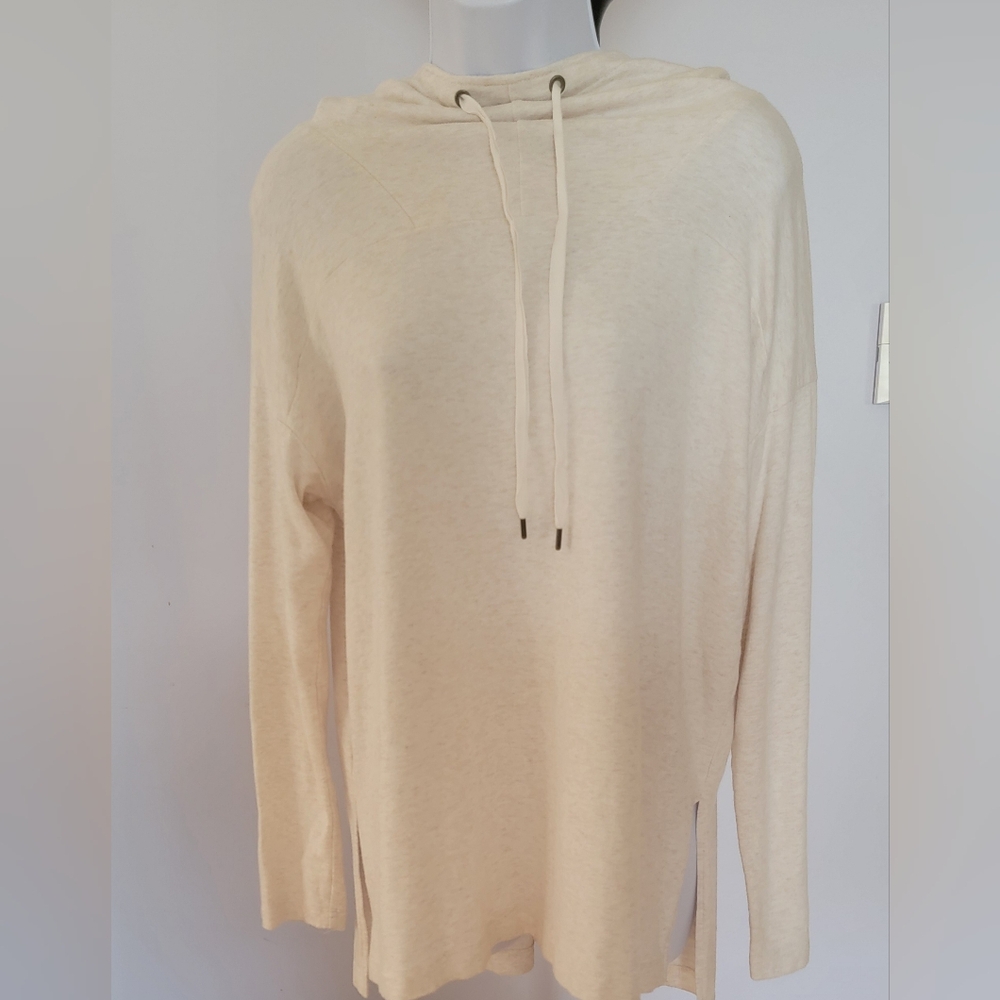 Lou & Grey Cream Hooded Long Sleeve Top